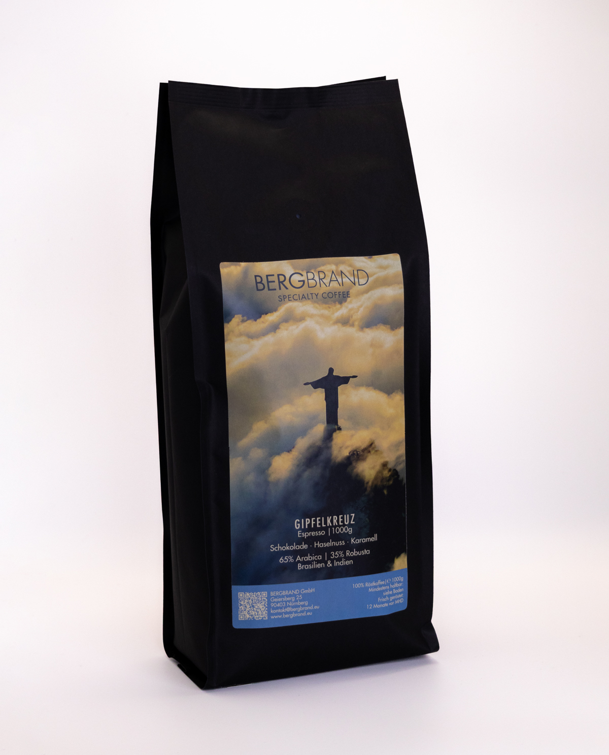 Produktfoto BERGBRAND Kaffeerösterei aus Nürnberg Kilotüte Espresso Gipfelkreuz
