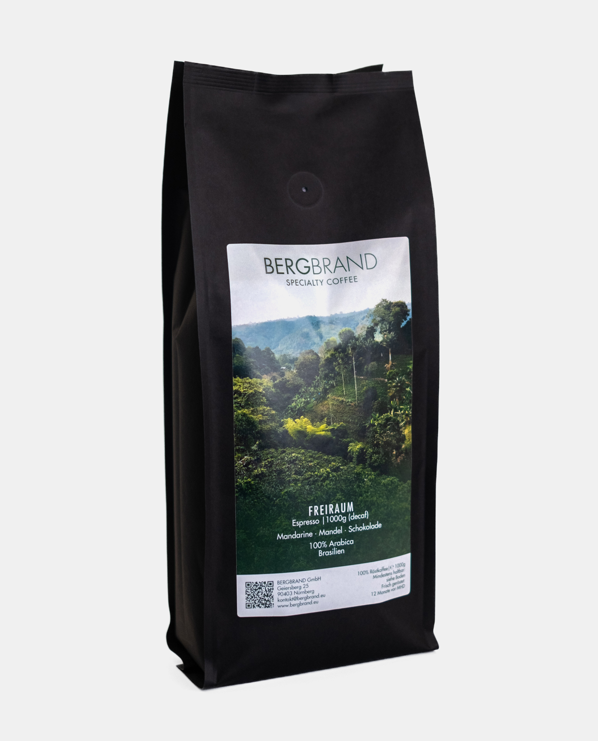 Tüte Bergbrand Espresso Freiraum koffeinfrei 1000g