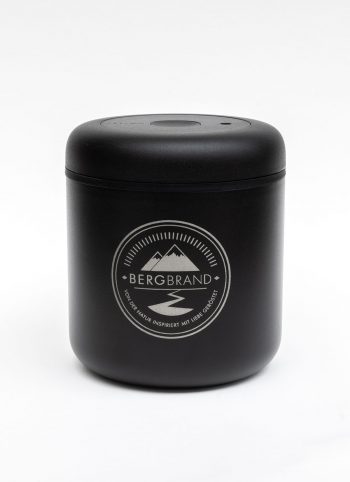 Aroma Kaffeedose in schwarz mit Bergbrand Logo